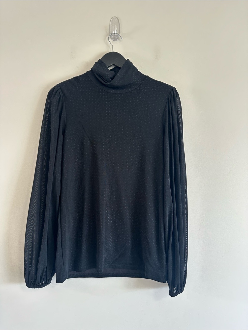 Ganni Addison Turtleneck Mesh Top Black Size EU 42 US 10-12 - Picture 4 of 14